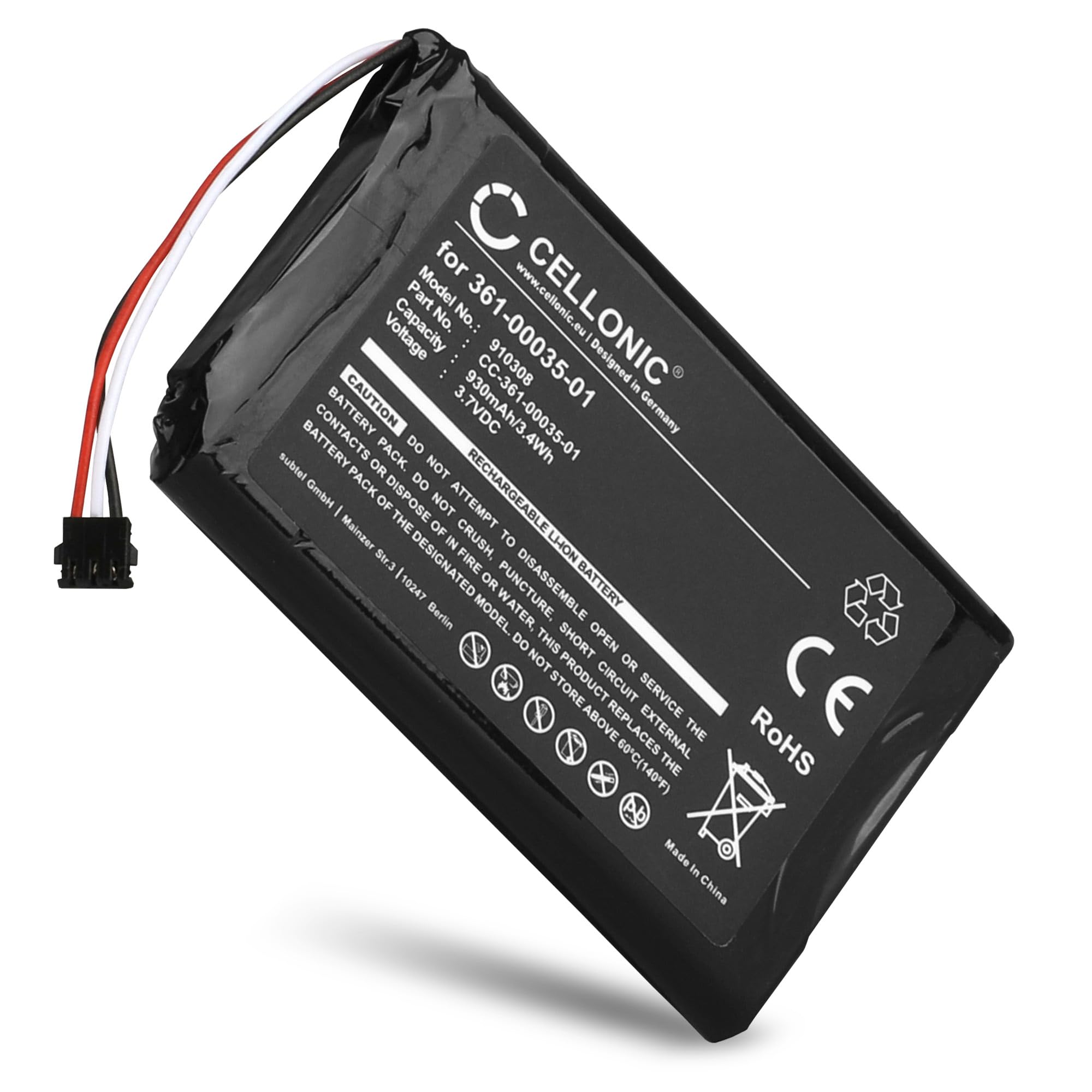 CELLONIC, battery sat nav compatible with Garmin nüvi 2360LT, nüvi 2495LMT, nüvi 2595LMT (930mAh, 3.7V) Replacement battery 361-00035-01