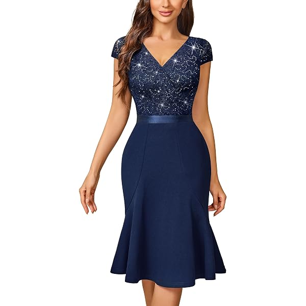 Puff Sleeve Dress Miusol | Dresses | Miusol Womens Vintage Floral Lace 23  Sleeve V-neck Ruched Party Dress