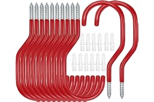 Ticway Bike Hooks Heavry Duty 12 Pack,Bicycle Storage Hanger Screw in Ceiling Hooks,Utility Hooks for Wall,Garage,Garden Organization and Storage,Fits Hanging All Bike Types,Bicycle Storage Hooks