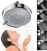 WANTOUTH 4-Inch High Pressure Rainfall Shower Head 5 Spray Settings 360 view 8