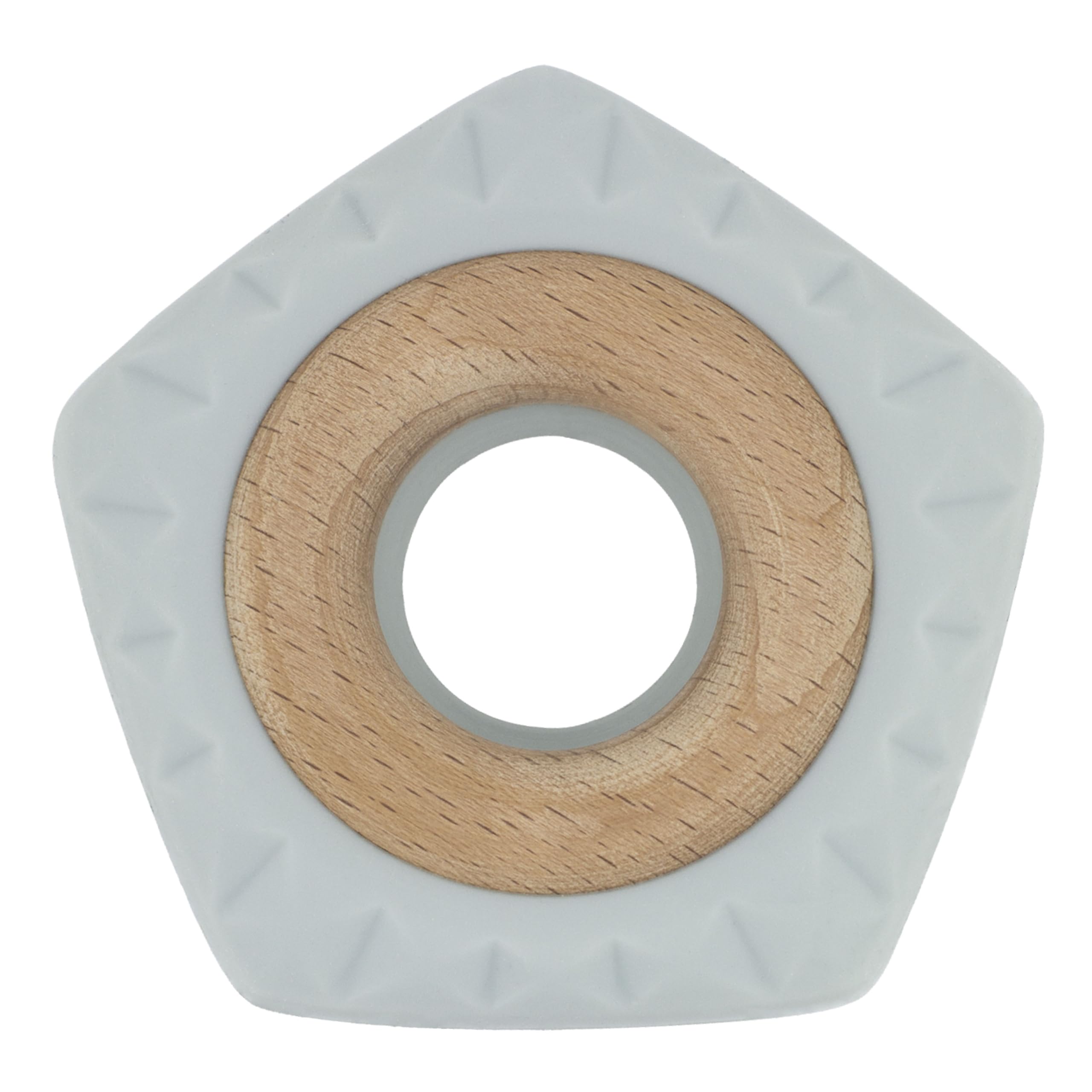 Dentistar Pentastar - Baby Teether Made of Silicone and Wood - Teething Aid for Babies from 3 Months - BPA-Free - Green