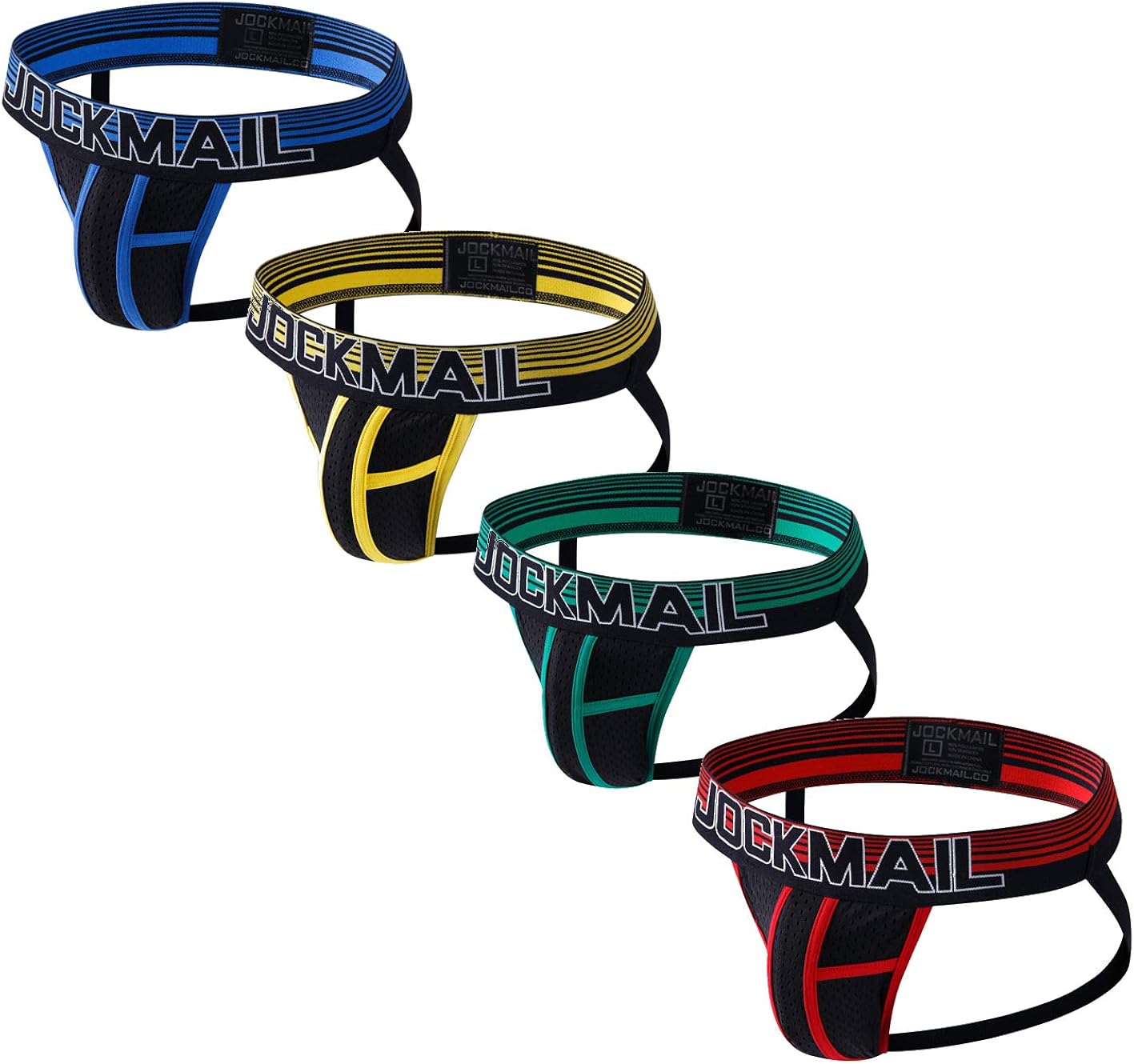 JOCKMAIL 4PCS/Pack Mens Jock Straps Underwear Mens Briefs Pack Mesh Men
