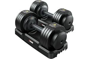 Rendpas Adjustable Dumbbells Set of 2, 1-Sec Adjustable Weights Dumbbells Set, 5 in 1 Free Adjustable Dumbbell Set with Anti-Slip Texture Handle, Exercise & Fitness Dumbbells, Weight Set For Home Gym Suit both Men and Women