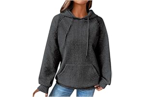 Ceboyel Women Waffle Knit Cute Hoodies Drawstring Pullover Sweatshirts Fashion Casual Sweaters Comfy Fall Clothes Outfits