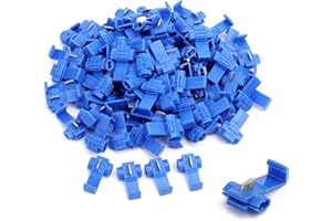 MUYI 100Pcs Quick Splice Electrical Tap IDC 18-16 AWG Solderless Wire Connectors 0.75-2.5mm² Blue Double Run or Tap 18–16 AWG (Solid/Stranded), 14 AWG (Stranded)