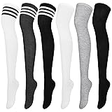 Aneco 6 Pairs Over Knee Thigh Socks Knee-High Warm
