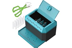 NOMOY Insect Habitat Kit, 3-in-1 Reptile Feeder Enclosure for Dubia Roaches, Crickets, Mealworms - Includes Insect Grabber & 5 Mesh Pads - 9.25" L x 6.3" W x 5.71" H