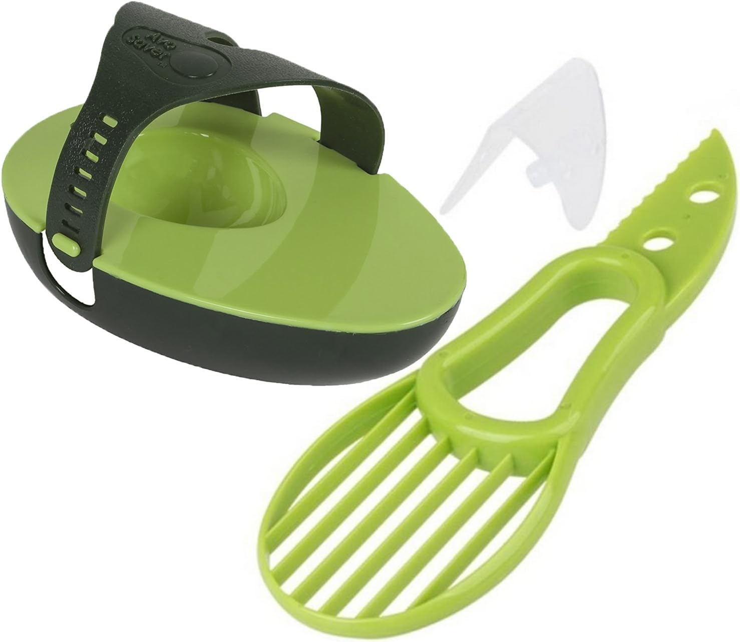 3-In-1 Avocado Set, includes Avocado Slicer, Cutter, and Avocado Saver, with Secured Rubber Strap - Green