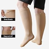 PutuO Plus Size Compression Sock 20-30mmHg Beige 7XL Wide Calf Unisex view 4