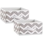 DII Non Woven Polyester Storage Bin, 11x11x5.5-inch, Chevron Gray, 2 Piece