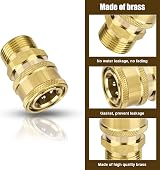 NQEUEPN 4Pcs M22-14mm to 1/4in Pressure Washer Adapter Set Brass Gold view 4