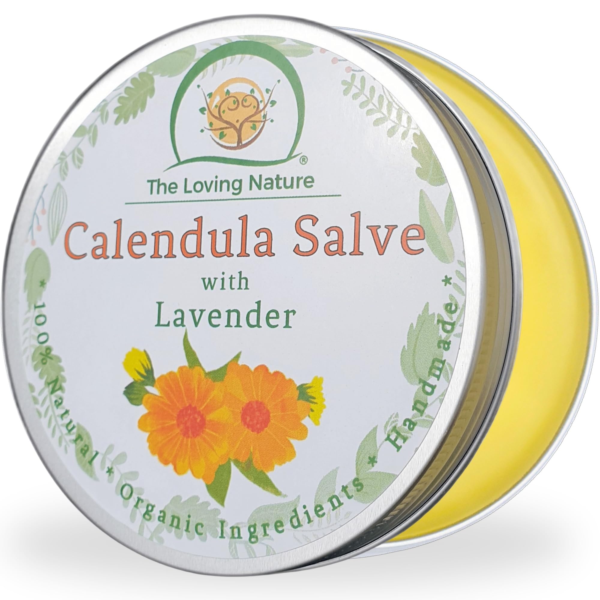 Moisturising Calendula Cream by The Loving Nature - After Sun, Natural Sunburn Relief, Lip Balm, Tattoo Aftercare Ointment - Cuts, Scrapes, Burns, Scars, Bruises, Insect Bites Salve (100ml)