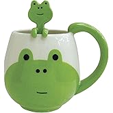 Decole Ceramic Frog Mug and Spoon, 12 oz.
