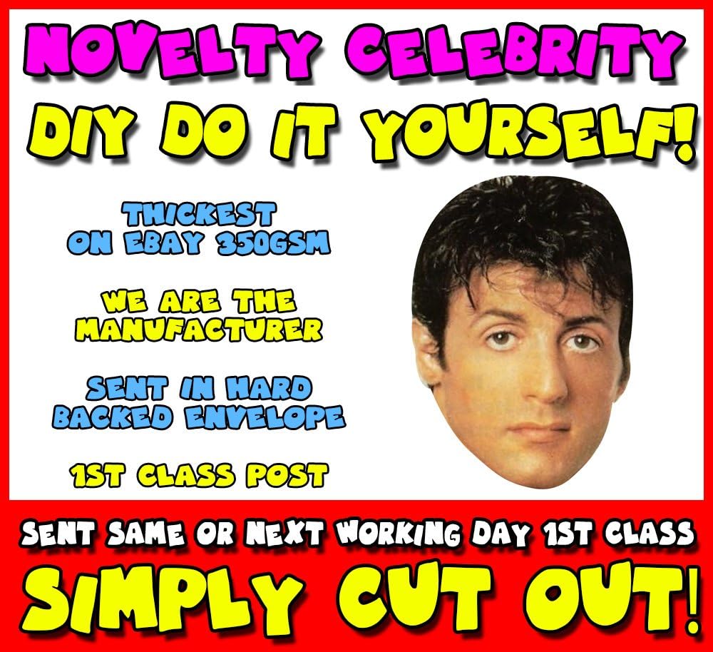 DIY - Do It Yourself Face Mask - Young Rocky Balboa Celebrity Face Mask
