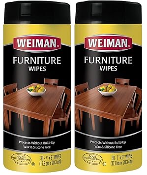 Weiman Wood Cleaner And Polishing Wipes 2 Pack For Furniture