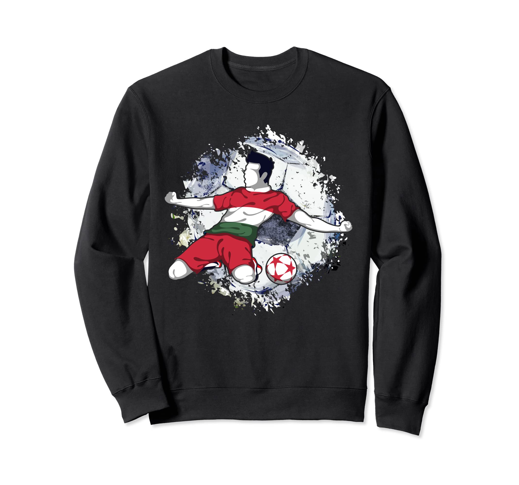 Hungary Soccer Hungarian National Flag Football Striker Art Sweatshirt