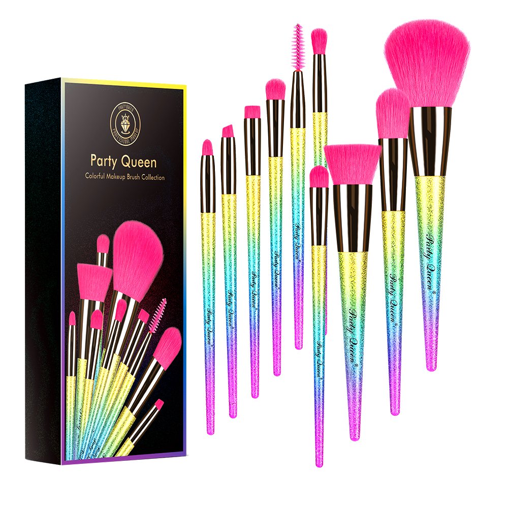 Party Queen Makeup Brushes 10 Pieces Make Up Set Foundation Powder Eyebrow Concealer Eyeshadow Cosmetic Brush Tool