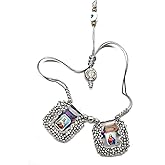 Hermosa pulsera escapulario en cuero bordado, con las estampas del sagrado corazon, Virgen del Carmen, Virgen de Guadalupe y San Miguel Arcángel. incluye oracion. 2,5cmsx3cms (Silver)