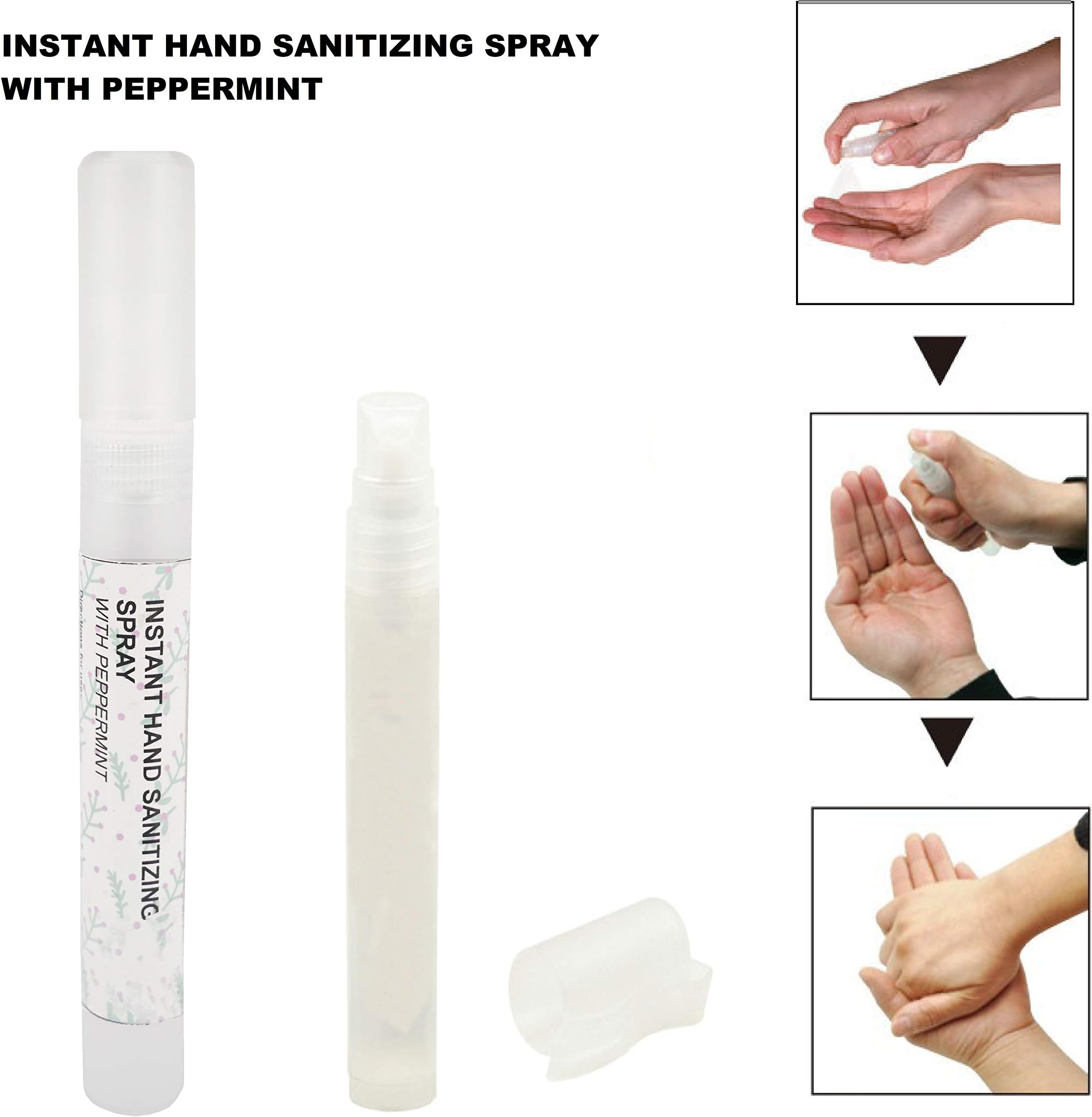 Eternia® Sanitizing Spray Pen with Peppermint - Anti-Bacterial Hand Sanitizer Refreshing Spray, Soft Hands Germs - Pack of 3