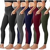 Sundwudu 5 Pack Leggings with Pockets for Women - Tummy Control High Waisted Soft Black Workout Yoga Pants