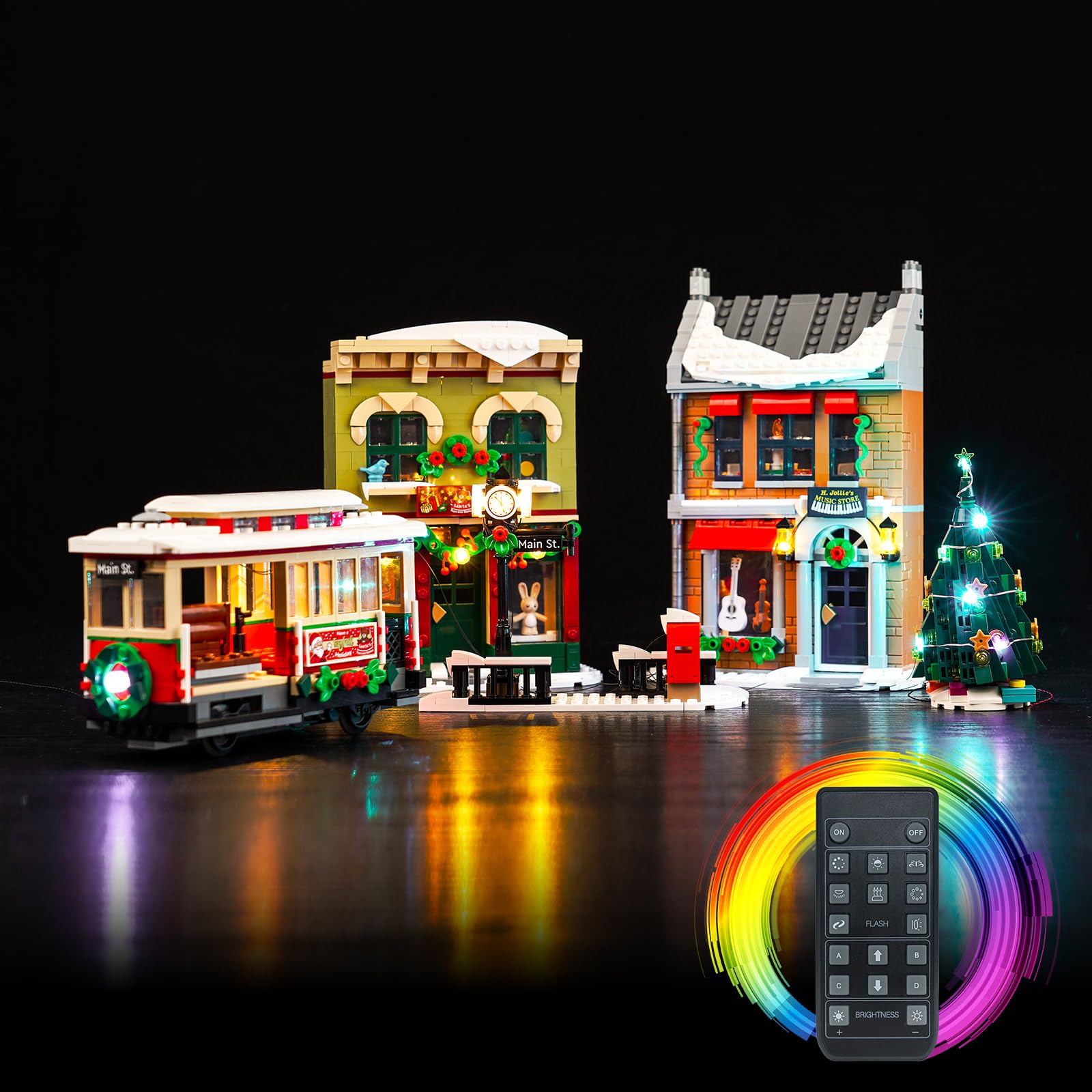 Led Light Kit for Lego Christmas Holiday Main Street, Led Lighting Set for Lego 10308 Holiday Main Street - Not Include Models, Just Light Kit (Remote Control Version) — image 1