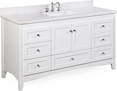 Cocina Baño Colección kbc38601wtwt Abbey solo fregadero armario de baño