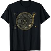 Space DJ Graphic Tee - Solar System Turntable EDM T Shirts for Men and Women