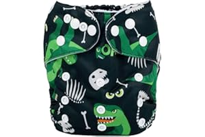 Sigzagor Baby Pocket Diaper Nappy Reusable Washable 8lbs to 36lbs (Dinosaur)