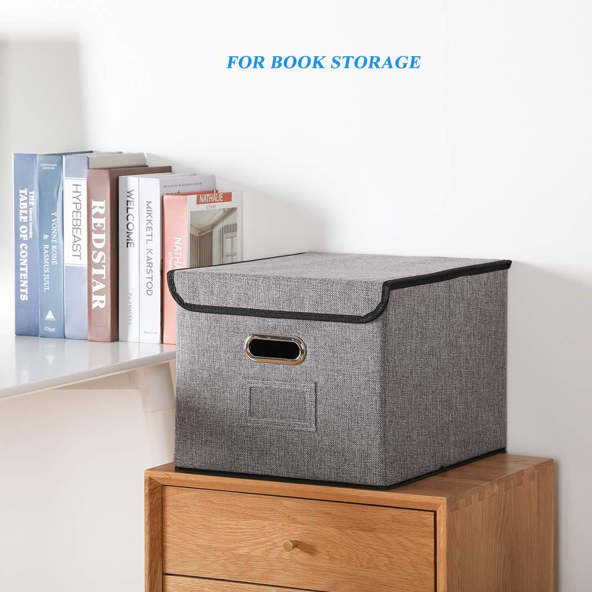 Collapsible File Organizer Boxes with Lids [2-Pack] Linen Hanging Filing Organization, Office Decorative Filing Cabinet for Letter Size Legal Folder: Home Improvement