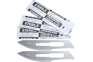 100 PCs #23 Stainless Steel Blades by JEVOLVE – Individually Wrapped, Ultra-Sharp Dermablade Style Blades for Crafting, Carving, Detailing, DIY Projects & Fine Material Cutting