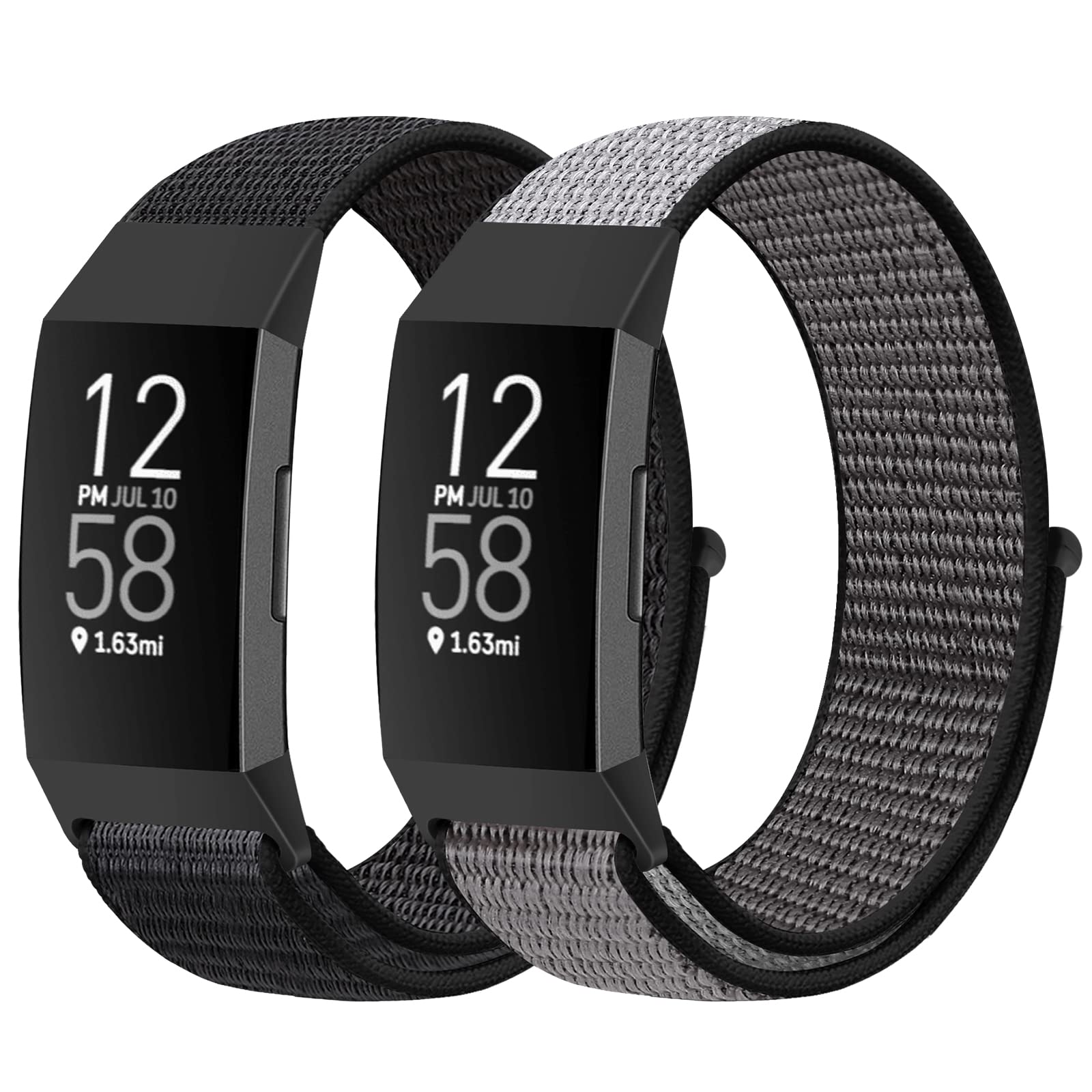 Runostrich Nylon Watch Straps Compatible with Fitbit Charge 4/Charge 3/SE, Soft Adjustable Replacement Wristband Breathable Sport Strap with Band for Women Men