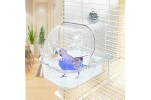 WQY GroceryShop Bird Bath for Cage, Cleaning Pet Supplies Cockatiel Bird Bathtub with Hanging Hooks for Little Bird Parrots Spacious Parakeets Portable Shower for Most Birdcage