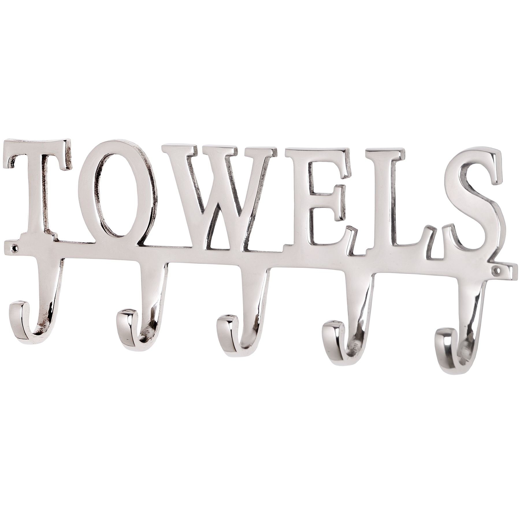 Large Towel Holder Rack 5 Hooks Towels Hand Crafted Bathroom Hanger Surface Polished Aluminium