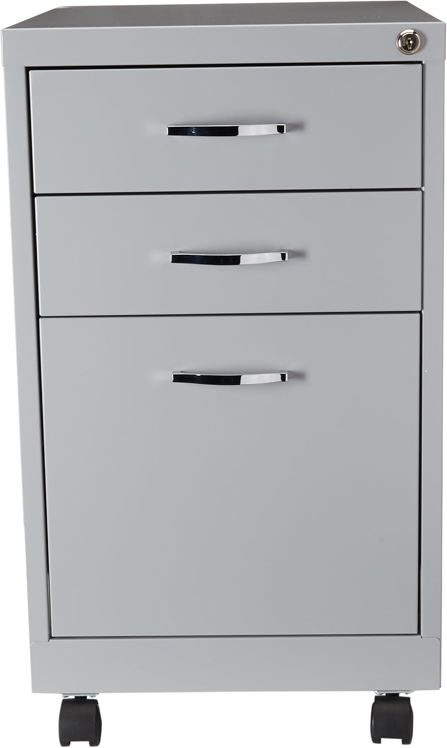 Amazon Com Hirsh Soho 19 In Deep 3 Drawer Mobile Filing Cabinet In Platinum Office Products