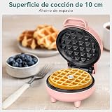 SNAILAR Mini Waffle Maker 550W Pink | Nonstick, Cool Touch, Ready Light view 3