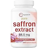 Micro Ingredients Pure Saffron Extract, 240 Veggie Capsules | 2-in-1 Formula with High Absorption Fat-Soluble Vitamin C | Mood, Vision & Heart Support | Filler Free