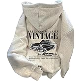 GORGLITTER Women's Y2k Vintage Oversized Graphic Hoodies Long Sleeve Pullover Hooded Sweatshirts Tops