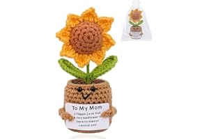 YUXIYAN Mothers Day Birthday Gifts for Mom from Daughter Son,Handmade Crochet Sunflower Gifts for Mother Mama Bonus New Mommy Mother-in-Law, Emotional Support Plants Positive Sunflower