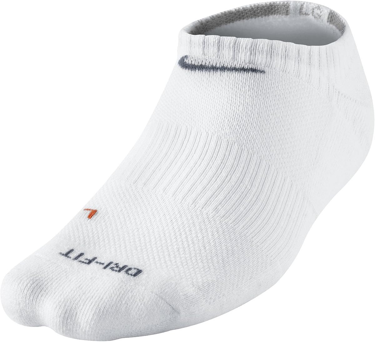 Nike FitDry Quarter Socks 3 Pack, Medium, White Clothing