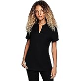 LAMBDA ACADIA Callie Scrub Top for Women –2 Pockets, Modern Mandarin Collar, High Stretch, Easy Care, Classic Fit