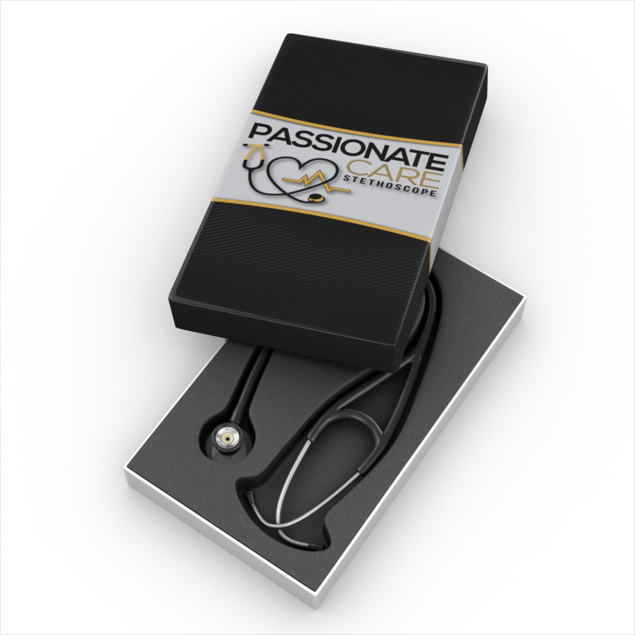 Passionate Care Premium Stethoscope: Wear The Respect That Comes W/A Professional Cardiology Sthescopes. Hear Everything, Soft Eartips, Clear Sound!