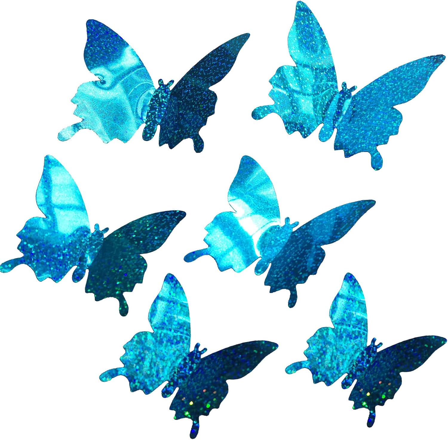 Download Amazon Com Mudboo Butterfly Wall Decor Sticker Wall Decal 24 Pcs 3 Size 3d Glitter Butterflies Decor Wall Sticker Diy Removable Mural Stickers Decal For Home And Nursery Room Party Decoration Blue Kitchen Dining