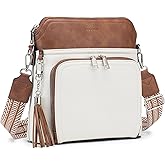 Roulens Crossbody Purse for Women Vegan Leather Medium Crossbody Wallet Bag for Travel Women Shoulder Handbags with Tassel