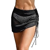 AI'MAGE Women's Crochet Swimsuit Cover Up Skirt 2026 Knit Drawstring Beach Sarong Coverups Bikini Wrap for Swimwear XS-XXL