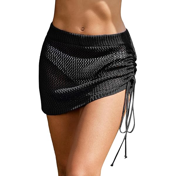 夏/ビーチウェア★PLAGE★Cover-up mini skirt Milumia Women Crochet Beach Mini Skirt Swim Bikini Cover Up