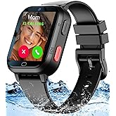 4G GPS Smart Watch for Kids WhatsApp Line Video Phone Call and Text Voice Chat SOS Alarm Message Anti-Lost Real-time Tracker Pedometer Silent Mode Camera TikTok Facebook Global Version Age 3-15 Gift