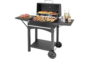 Charcoal Grills Outdoor BBQ Grill with 2 Side Table,Barbecue Grill Smoker with 343 Sq.in.Cooking Area for Outdoor Cooking Backyard Camping Picnics Beach by DNKMOR