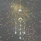 HDCRYSTALGIFTS Crystal Suncatcher, Window Suncatcher Prism Hanging Sun Catcher Rainbow Crystals Indoor Outdoor Decor Glass Christmas Ornaments Gifts,23inch