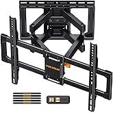 Perlegear UL Listed Full Motion TV Wall Mount for 42-90 inch TVs up to 132 lbs, TV Mount with Dual Articulating Arms, Tool-Free Tilt, Swivel, Extension, Leveling, Max VESA 600x400mm, 16" Studs, PGLF8.