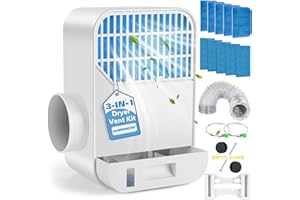 Narremcoy 6-Layer Pro Indoor Dryer Vent Kit, Enhanced Air Quality, 3-in-1 Energy Efficient Dryer Lint Trap, 10ft foil hose & Water Drawer System for Electric Dryer (10 Pack Filters)